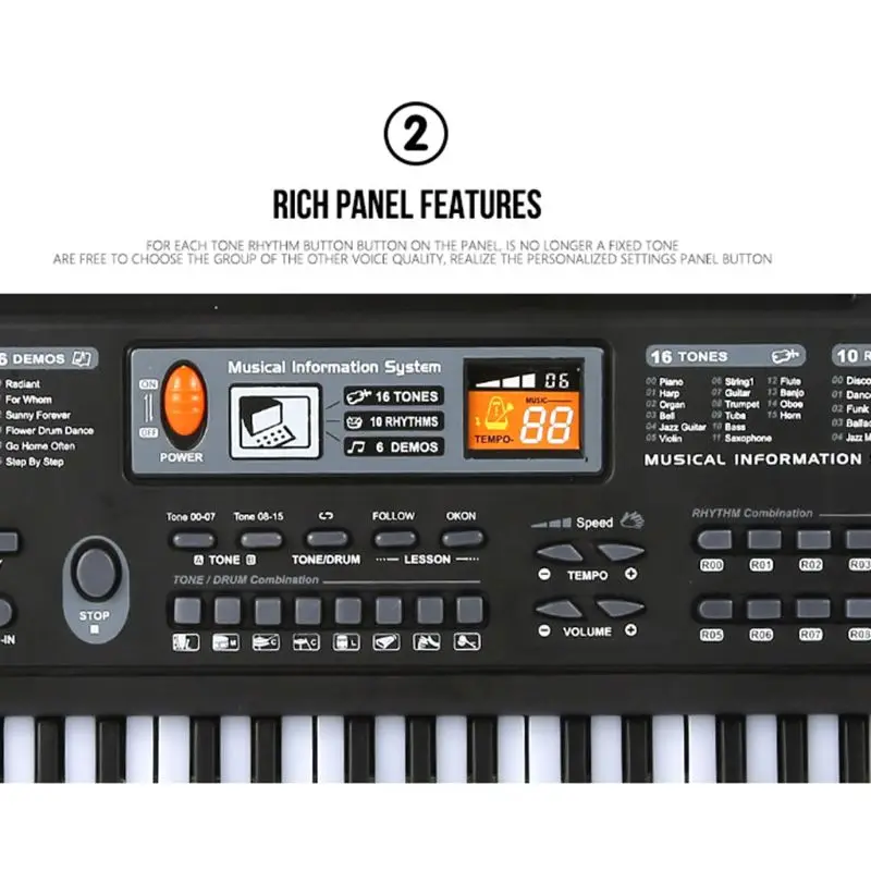 

61 Keys Digital Music Electronic Keyboard Key Board Electric Piano Children Gift