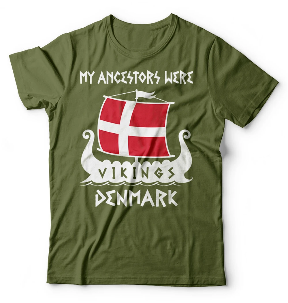 Датская футболка для мужчин и женщин датская Viking heritage Vikings Boat ancesstry цветная с