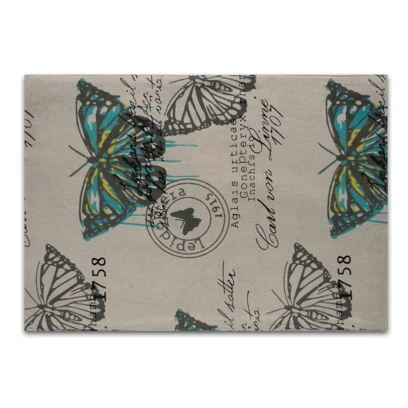 

Modern Hot Selling Korean Cotton and Linen Butterfly Design Table Runner with Tassels Holiday Wedding Party Home Decoration
