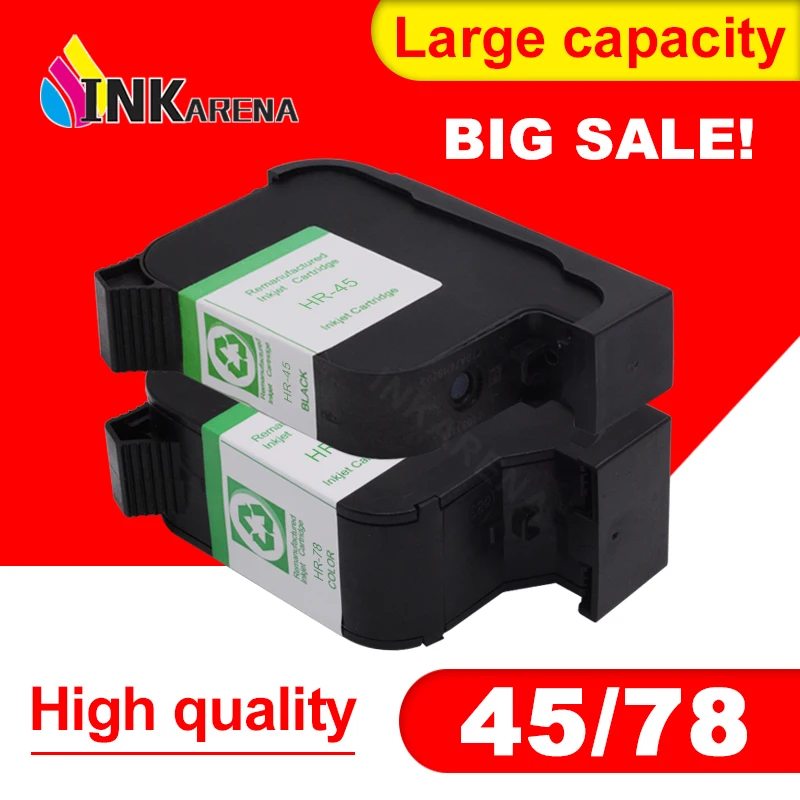 INKARENA Compatible ink cartridges For HP 45 78 deskjet 1220c 3820 3822 6122 6127 930c 932c 940c 950c printers For HP45 For HP78