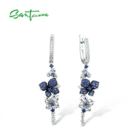 santuzza silver earrings for women pure 925 sterling silver dangle blue butterfly earrings brincos fashion jewelry