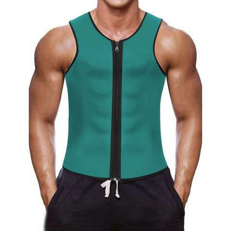 

Men Waist Trainer Vest For Weight Loss Hot Neoprene Corset Body Shaper Zipper Sauna Tank Top Workout Shaper Shirt Muscle Shapers