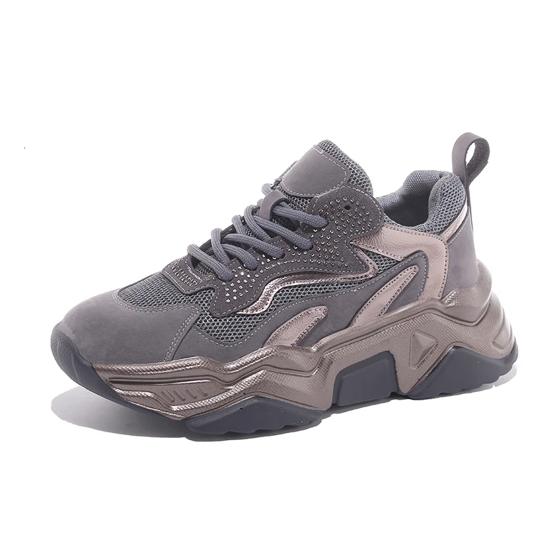 Женские массивные кроссовки на платформе черные повседневные Дизайнерские