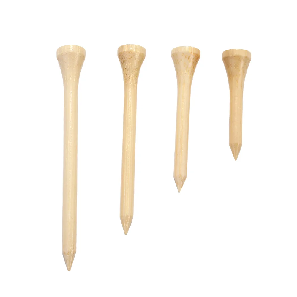 

100 Pcs Golf Tees Bamboo 83mm 70mm Unbreakable Tee Golf Training Swing Practice Accessories Less Friction Stronger 4 Size Bulk