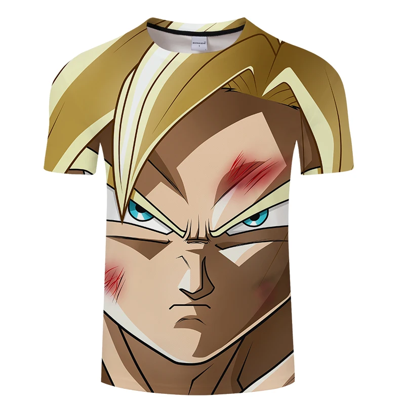 Dragon Ball Z футболки мужские летние 3D принт Супер Saiyan Сон Гоку черная Вегета Битва