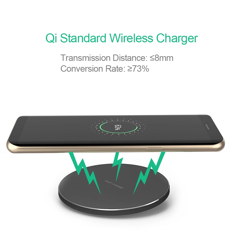 Переносное Беспроводное зарядное устройство из алюминиевого сплава