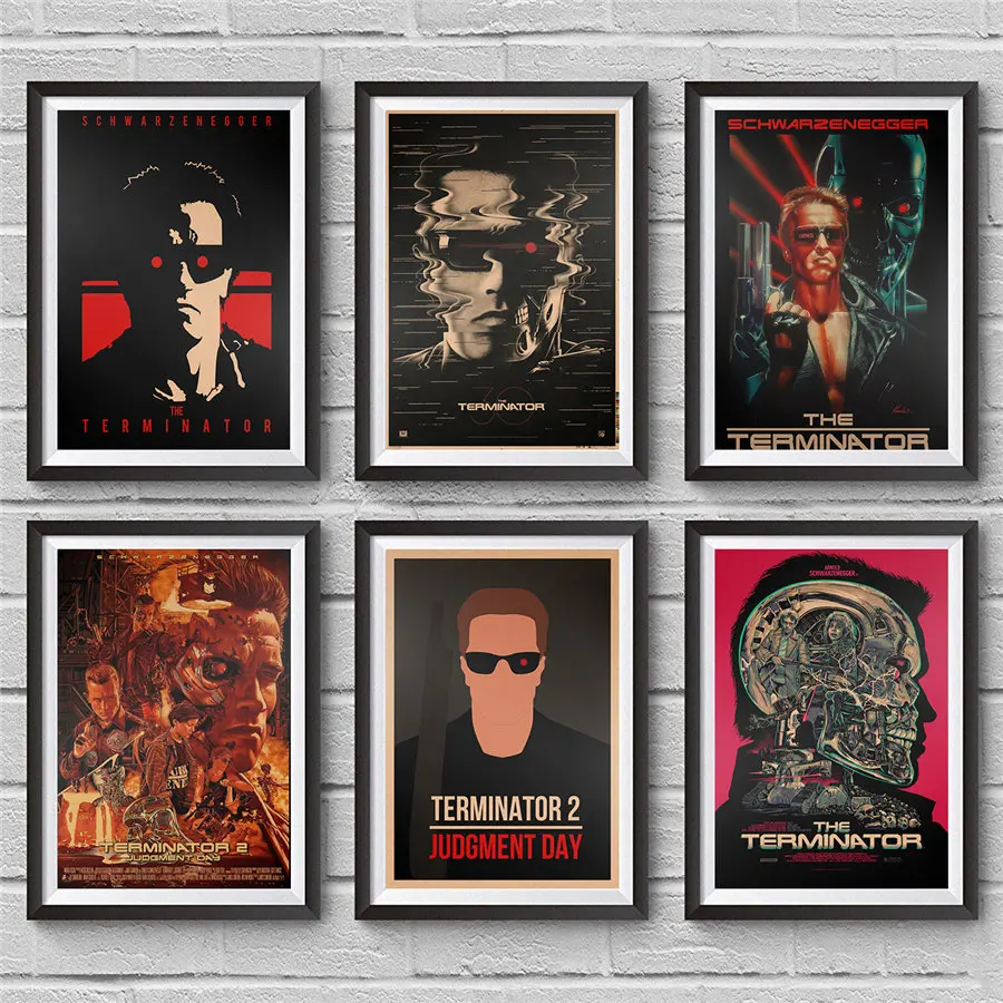 Терминатор постеры с изображениями из фильмов принт рисунок винтажная настенная