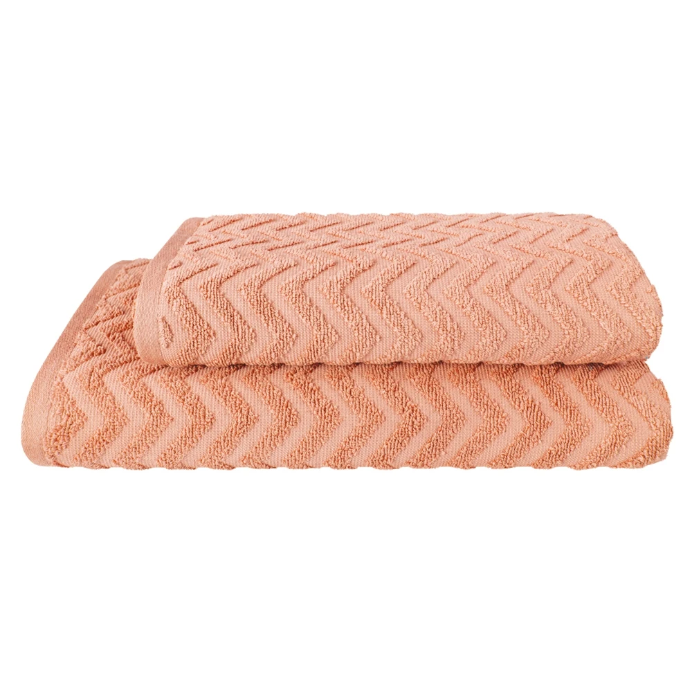 Towel terry Guten Morgen Zigzag color Peach for home and comfort Garden bath Bathroom Textil Cotton Kitchen spa miraculous 50х90/70х130 cm | Дом