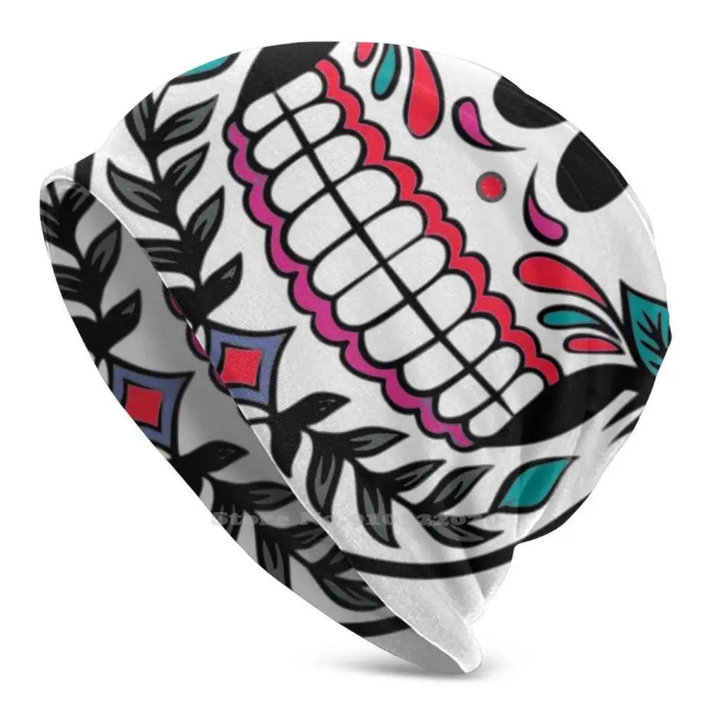 Шапка Calavera, уличные теплые спортивные головные уборы, шапочки, шапочки с розовым черепом, Мексиканский Хэллоуин, красные розы