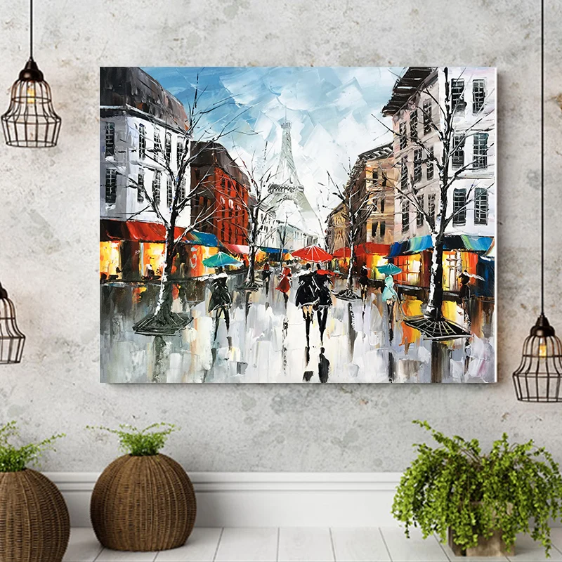 Картина по номерам художественная ручная нарисованная красочная городская