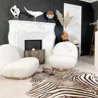modern home furniture occasional pacha chairs fauteuil teddy fabric furniture sheep skin cover white teddy fabric accent chair