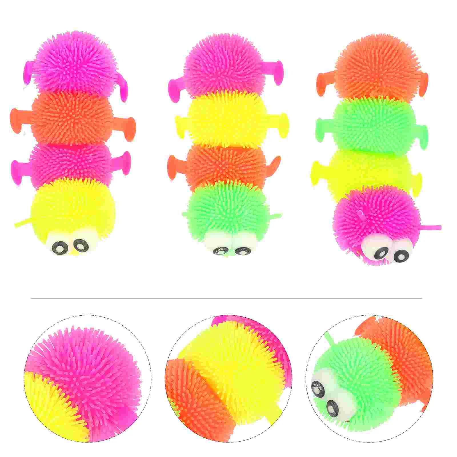 

Светящиеся игрушки гусеницы в форме гусеницы, игрушки для облегчения беспокойства, 1 набор, 3 шт.