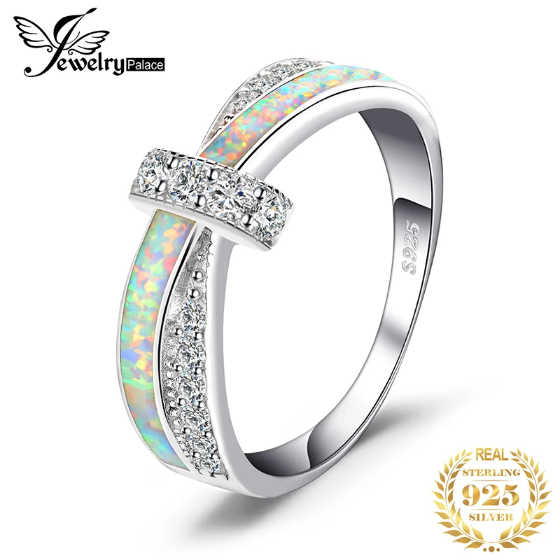 Jewelrypalace Мода создана опала кроссовер кольцо стерлингового серебра 925 подарок для подруги подарок на день рождения Горячая распродажа