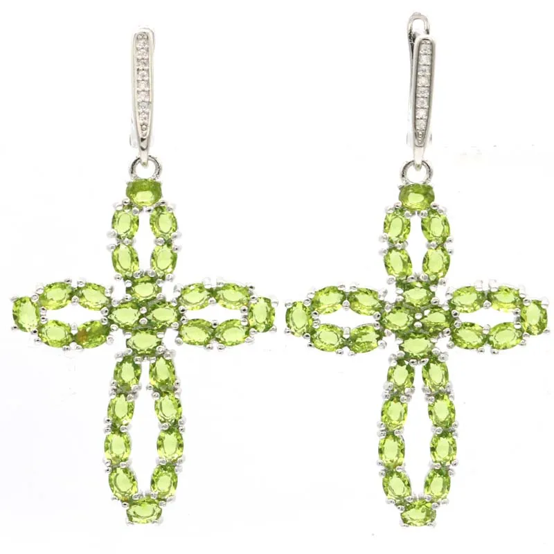 57x29 мм Разноцветные крестообразные серьги из турмалина фиолетового танзанита