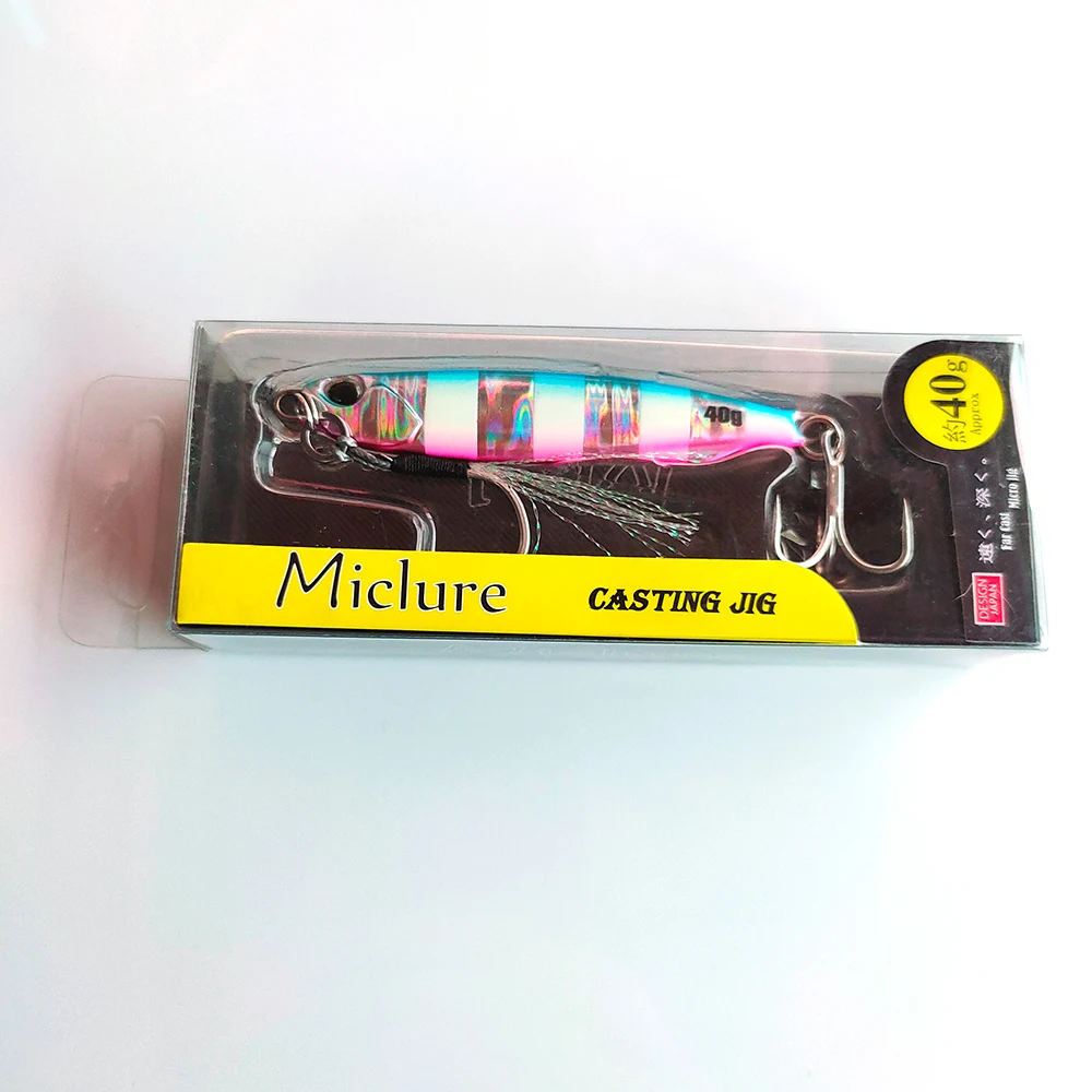 

Deshion Metal Jigs Shore Casting Spoon 40g Micro Jig Lure Cast Jigging Lures with Hooks Sea Bass Lure Artificial Bait