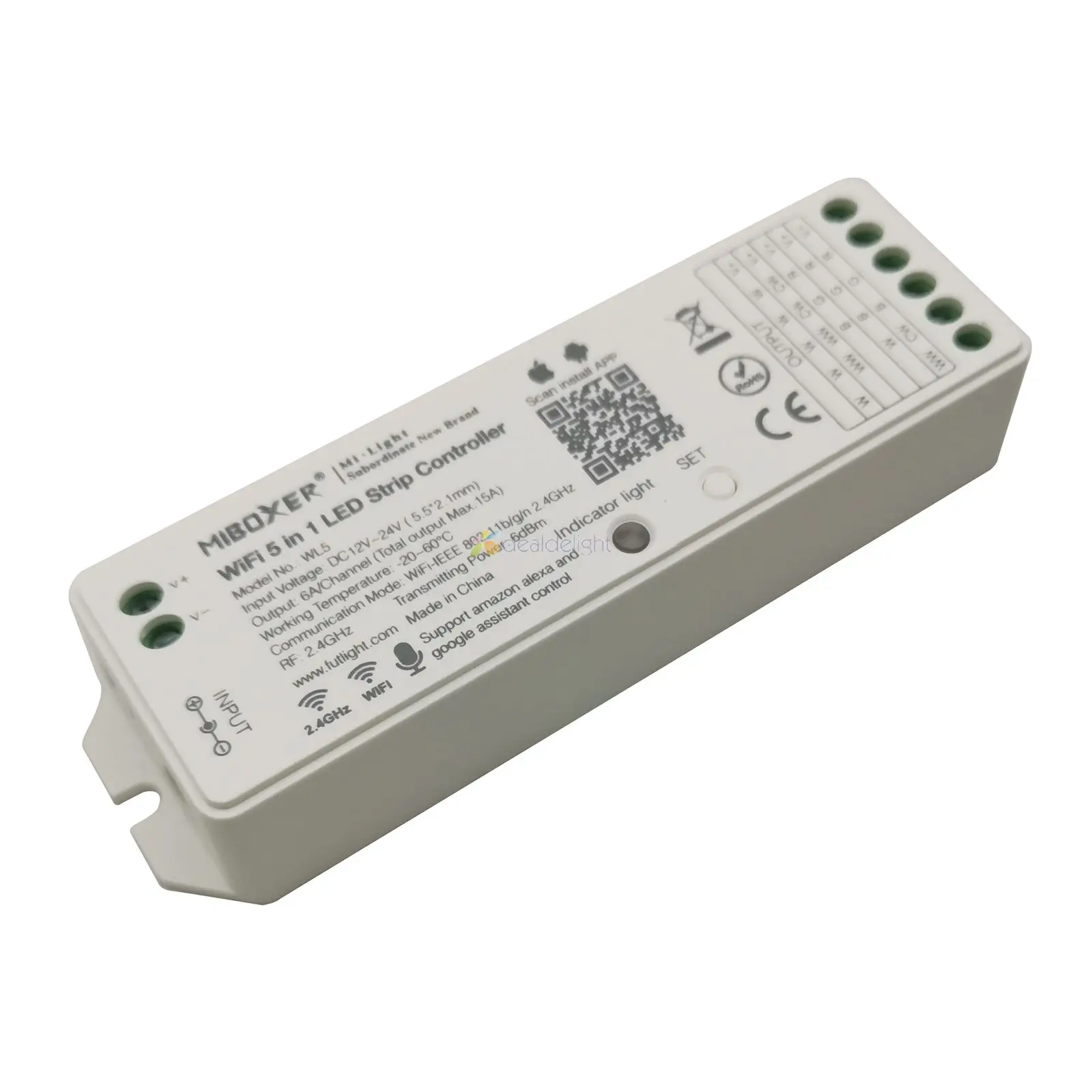 Mi. Светильник WL5 5 в 1 WiFi светодиодный контроллер 2,4G 15A для одного цвета, CCT, RGB, RGBW, RGB+ CCT светодиодный светильник работает с Google Alexa