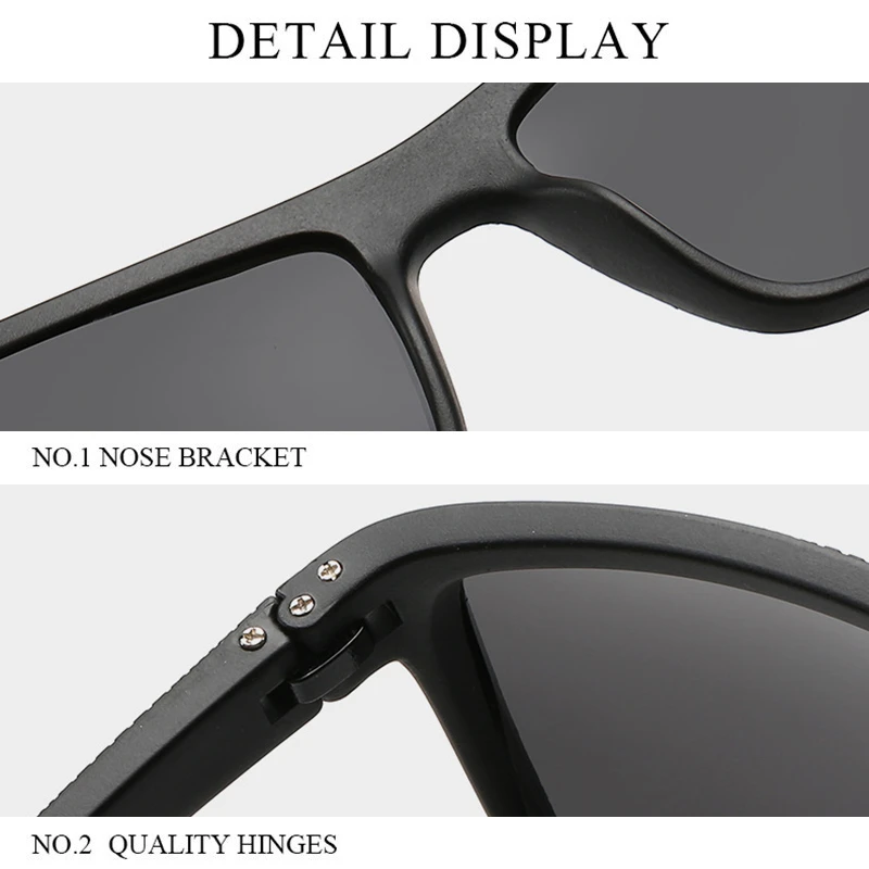 

Jsooyan 2020 New Trend Square Sunglasses For Men Polarized UV400 Coffee Fashionable Sun Glasses Sport Male Blue TAC Lens Eyewear