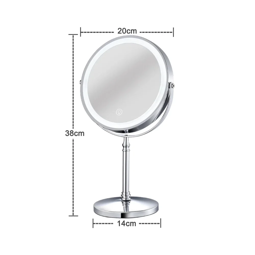 

Rechargeable Mirror Tabletop Makeup Mirror 10X Magnifying Mirror with LED Light