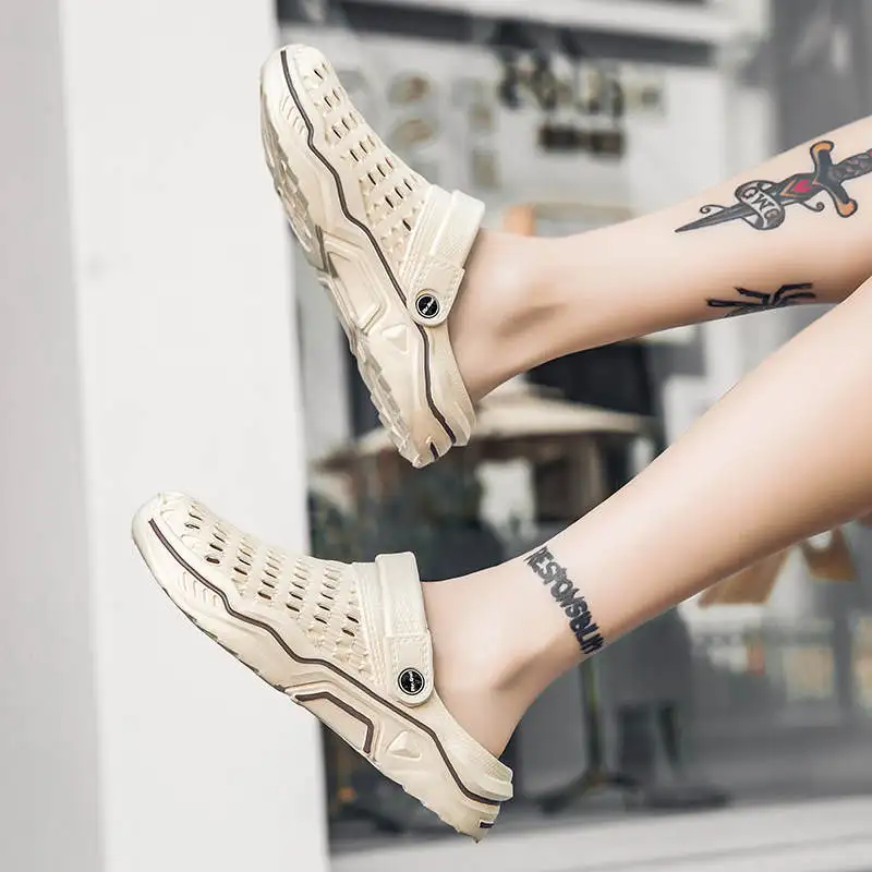 

Cosplay Sandals With Heel Vulcanization Men's Slippers Home Style Men's Leather Flip Flops Without Heel Beach Shoes Man Tennis