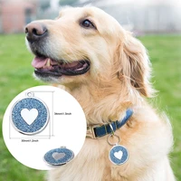 personalized custom engraved pet id nameplate dog footprints pendant heart pattern tag identity tag pet suppliesfree engraving