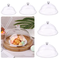 round dish creative acrylic dessert storage tray fruit display holder cake bread plate dust proof food cover food cover