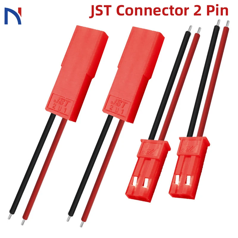 20 шт. JST Коннектор 2 контактный штекер гнездовой 22 AWG провод для RC аккумулятора