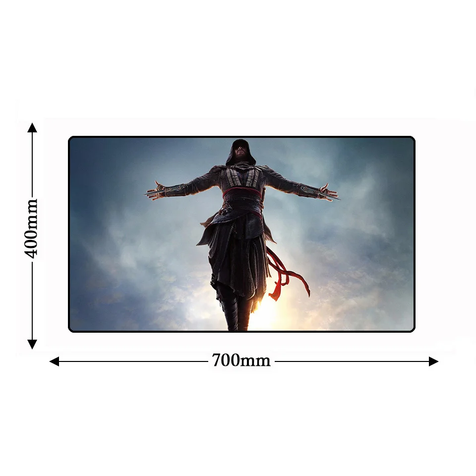Большой нескользящий коврик для мыши Assassins Creed 700*400 мм натуральный каучук