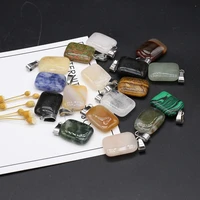 natural stone pendants rectangle malachite quartzs charms for jewelry making diy trendy necklace earring gifts