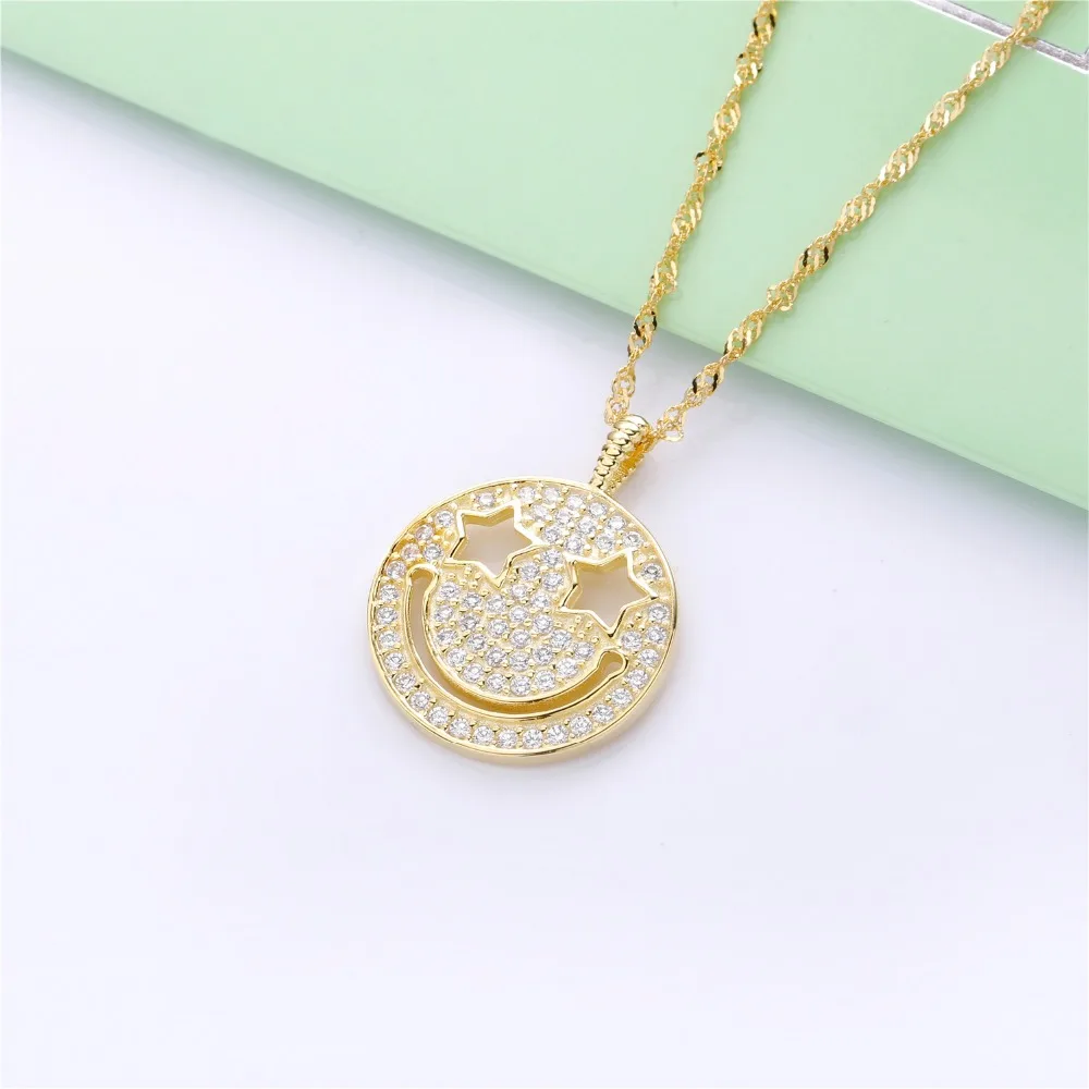 Moonmory 100% Настоящее серебро 925 пробы 2018 новый бренд звезда глаз улыбка кулон AAA CZ