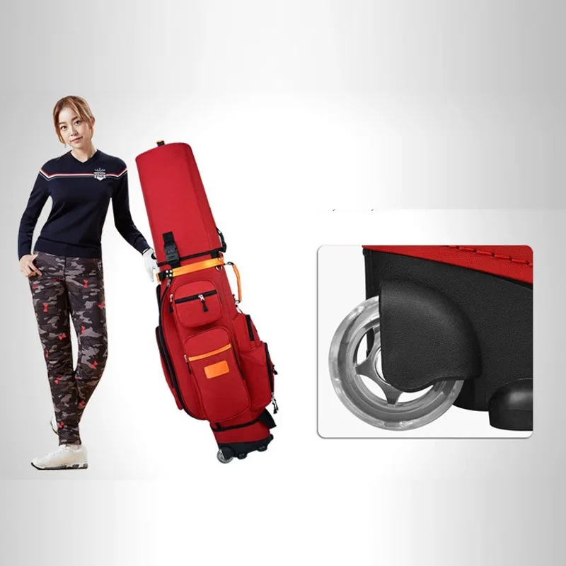 2020 Golf Travelling Bag Wheels Stand Caddy Airbag Flight Aviation High Capacity Cart Staff Package D0644 | Спорт и развлечения