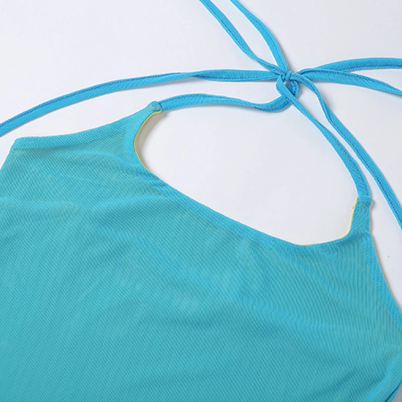 

Solid Color New Fashion Women's Party Halter Low-Cut Strappy Sexy Mini Sundresses Summer Bodycon Dresses for Women Light Casual