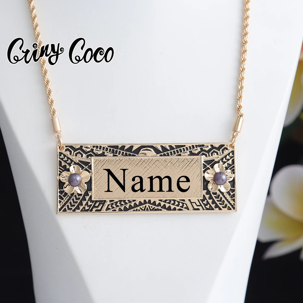 

Cring Coco Custom Name Necklace Gold Necklace Fashion Jewelry Frangipani Customized Necklaces for Women Best Friend Necklace