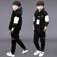 childrens wear boys suit 2020 new autumn clothes childrens foreign style plus velvet padded three piece suit for children in