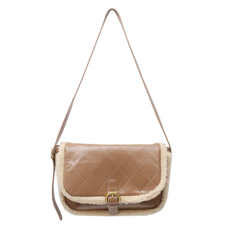 

Brand Designer Women's Shoulder Hand Bag 2021 New Woman Handbags High Quality Plush Pu Leather Crossbody Bag Bolsos Sac A Main