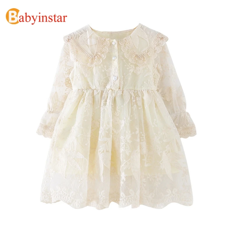 New Arrival Baby Girls Clothes Cute Lace Princess Dress Kid's Outerwear Long Sleeve Birthday Party For | Детская одежда и