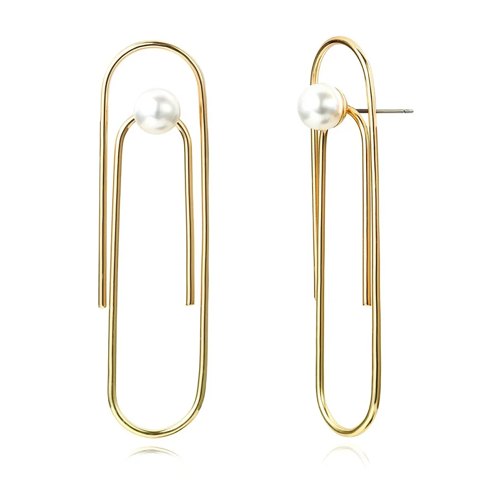 Индивидуальные металлические серьги гвоздики для женщин простой длинный абзац