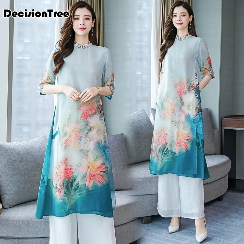ao dai женское японское хлопковое aodai yukata высококачественное вьетнамское женское платье чонсам