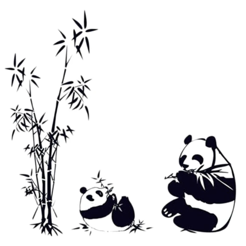 DIY Съемные панды едят бамбуковые виниловые наклейки настенные наклейки|Наклейки