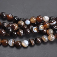 coffee stripe agate bead naural loose spacer beads 46810 mm for jewelry making diy bracelet gift