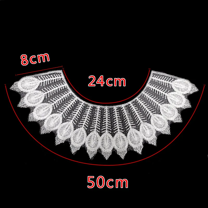 

1 pcs High Quality White Lace Fabic Embroidered Applique Neckline for Lace Fabric Sewing Supplies Scrapbooking