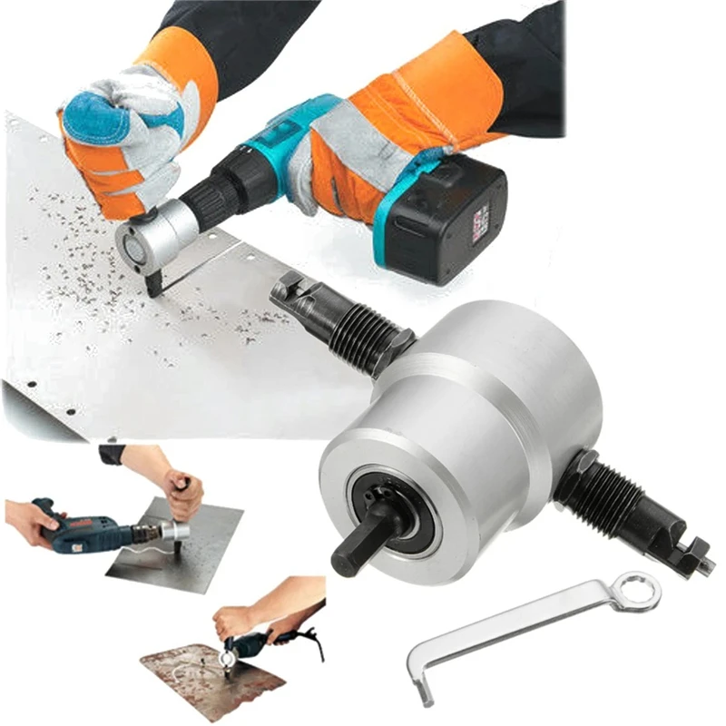 

Double Head Sheet Metal Nibbler Cutter With Metal Box Drill Attachment Metal Sheet Cutter