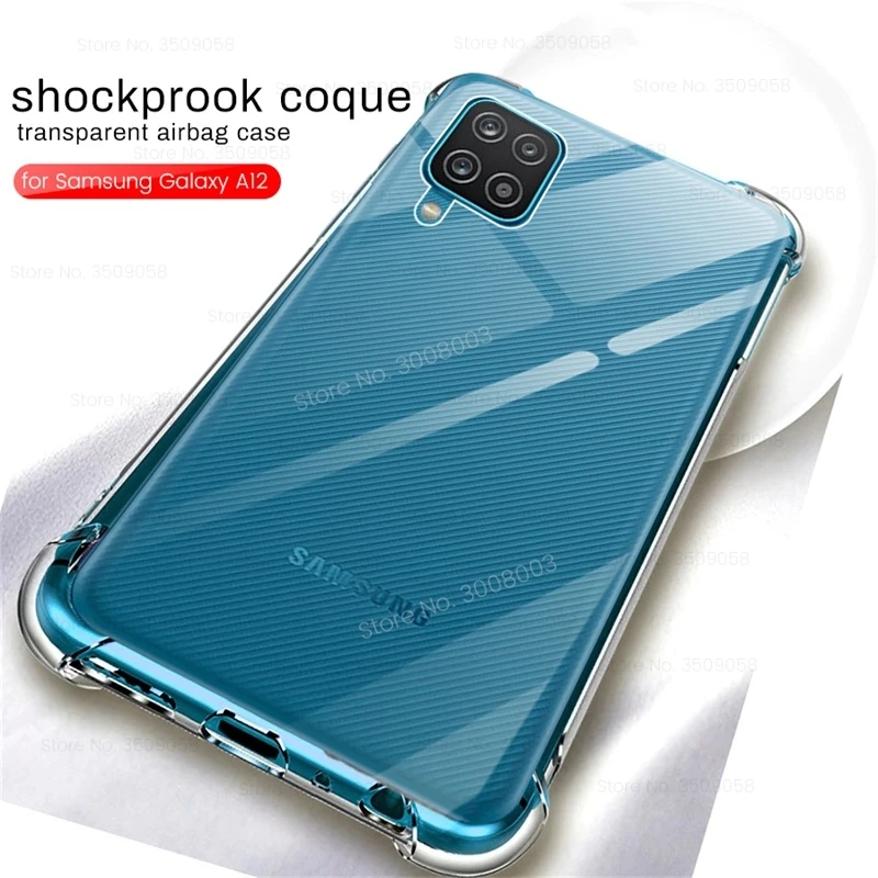 silicone shockproof coque samung a 12 case transparent airbag protect shell for samsung galaxy a12 sm-a125f/ds 6.5'' phone cover