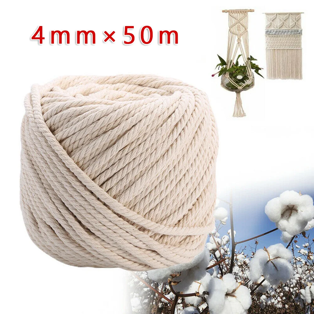 3/4/5 мм витой шнур из натурального хлопка ручной работы макраме | Дом и сад