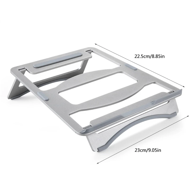

H7JF Aluminum Laptop Stand Riser Bracket Notebook Standing Holder Foldable for Laptop MacBook Air Pro 11-17 inch
