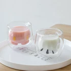 Кошачий коготь чашка мультфильм стекло Двойные стенки кофейный стакан es для специальных кофейных напитков, латте, кафе мокко и чая