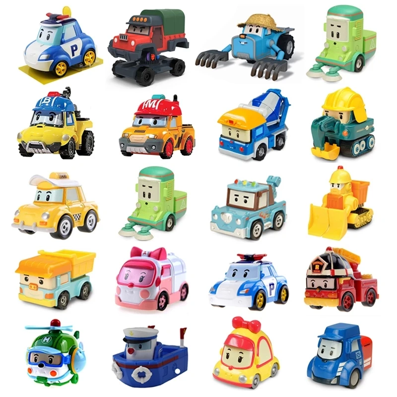 

Acion фигурки корейский аниме Робокар Поли амбе Рой Хелли металлический робот автомобиль Сборка игрушки для детей мультфильм