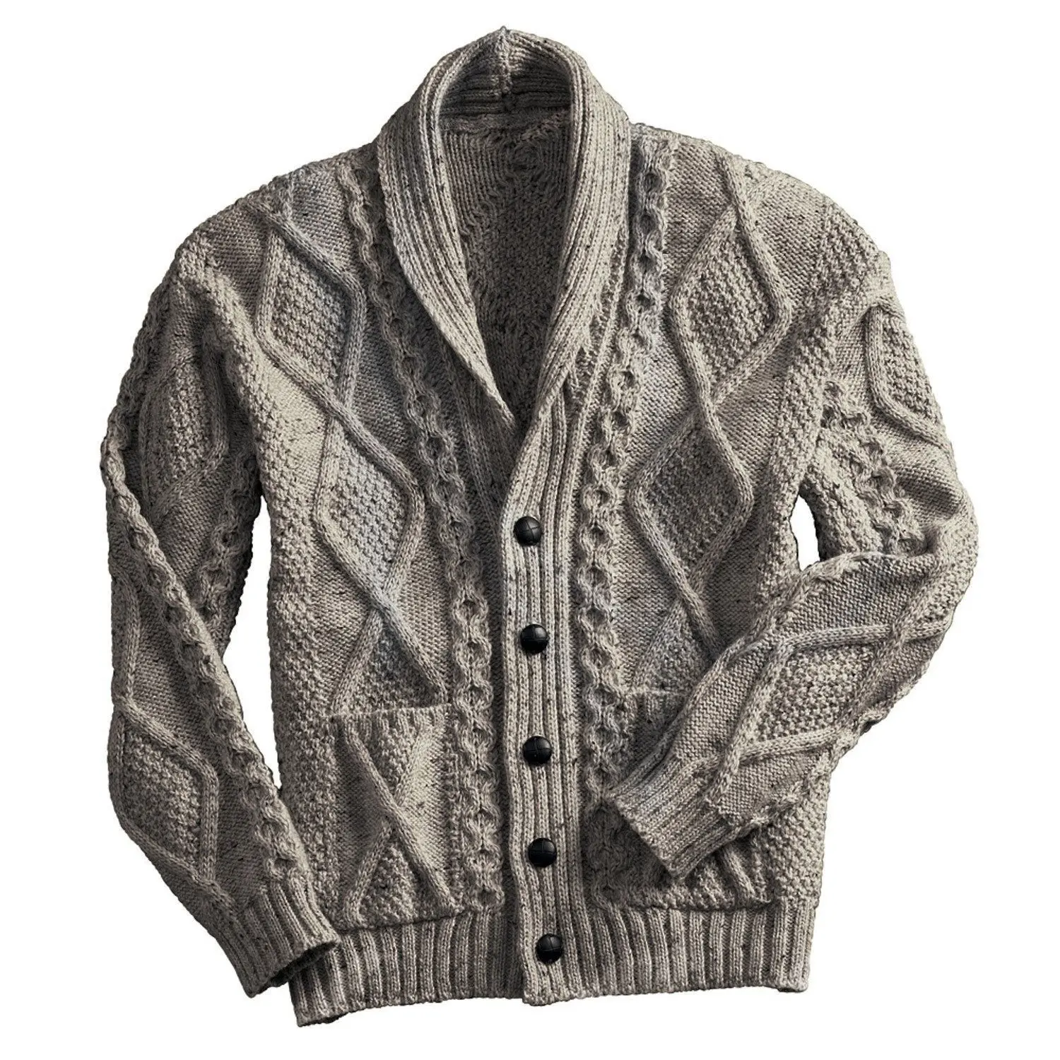 

Autumn 2021 Men's Solid Color Long-Sleeved Lapel Cardigan Sweater Teenagers Twist Sweater