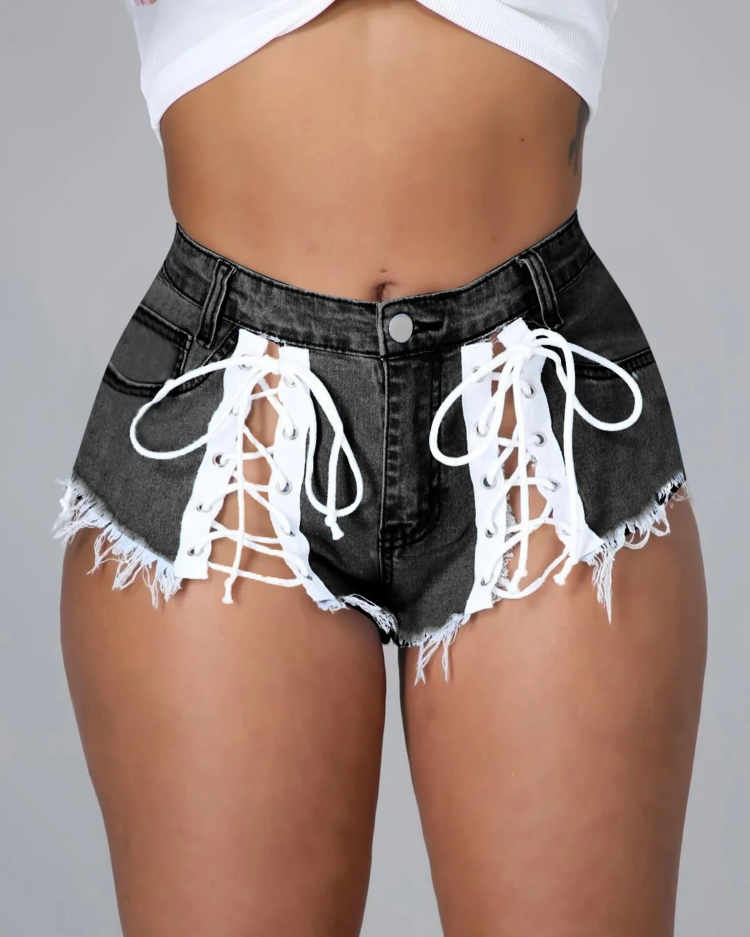 Женские винтажные Мини-шорты повседневные летние джинсовые шорты со средней