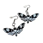 Женские винтажные акриловые серьги-подвески, с черным черепом, бабочкой, бабочкой, ювелирные изделия, E21539