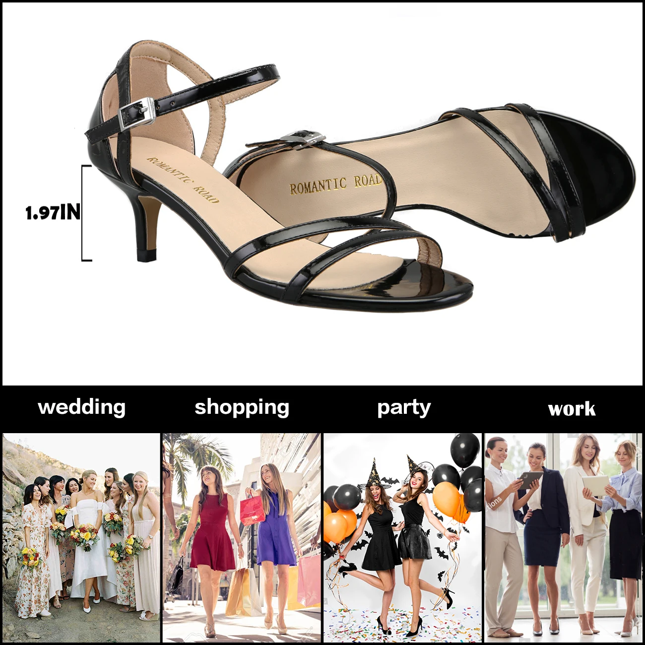 

LOSLANDIFEN Summer Women Sandals 5cm Low Heels Open Toe Mid Stiletto Sexy High Sandal Ankle Strap Dress Lady Shoes